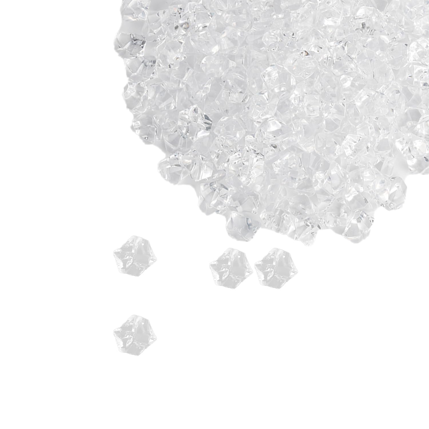 wellrun 200PCS Fake Crushed Ice Stones,Acrylic Decorative Gems,Imitation Ice Crystal Rocks for Vase Fillers Wedding Display DIY Arts Crafts(Transparent)