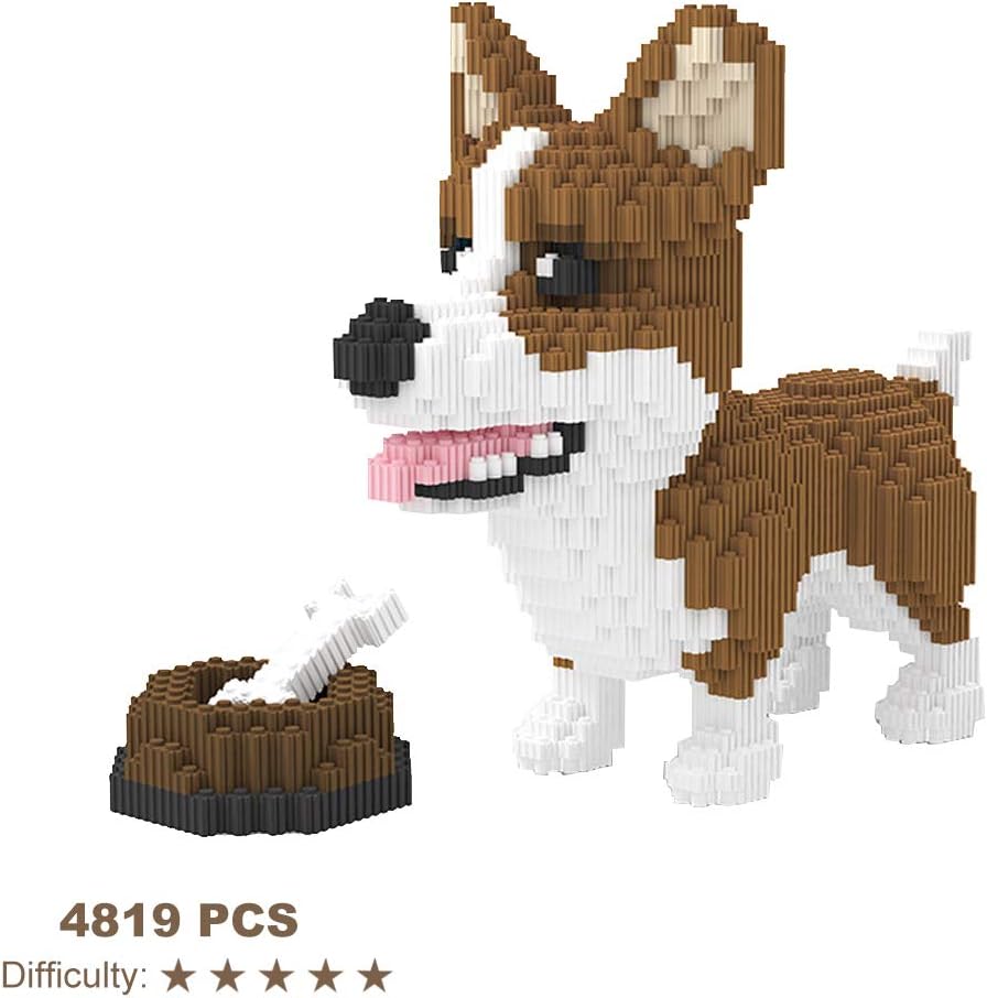 Larcele Dog Micro Building Blocks Animal Mini Building Toy Bricks,4819 Pieces KLJM-02 (Corgi Dog and Food) - Image 3