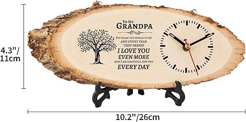 Miniatura 3 de BeauGift Regalos para abuelos, reloj de madera, regalos de cumpleaños para el abuelo de parte del nieto, el mejor abuelo de la historia, regalos
