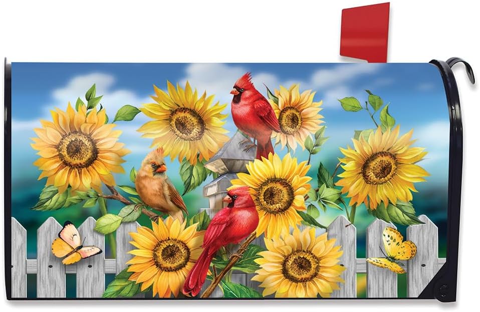 Briarwood Lane Cardinals and Sunflowers Oversized Mailbox Cover