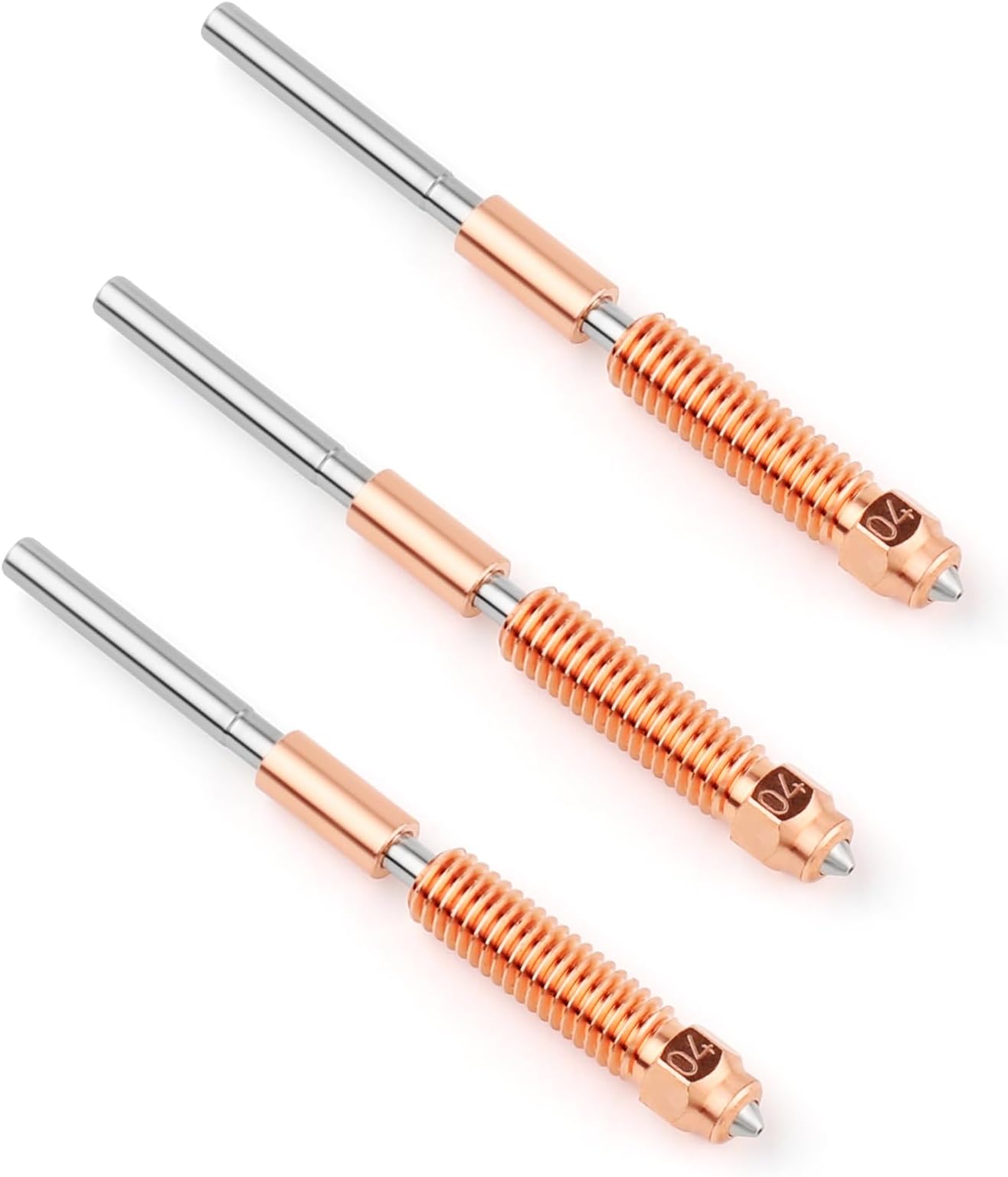 3 Pcs 0.4mm 3D Printer Nozzles Replacement for Creality K1C/Ender 3 V3/V3 Plus 3D Printer Parts Accessories,Quick-Swap Nozzle with Titanium Alloy Heat Break Copper Alloy & Hardened Steel
