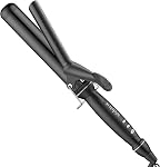 SAOSA 1 1/2 pouce de fer de curling, très longue grande coiffeuse barrique pour cheveux longs, 1.5" La baguette de curling en céramique avec pince pour les vagues de soufflerie rebondissante, outil de voyage double tension jusqu'à 450°F, noir