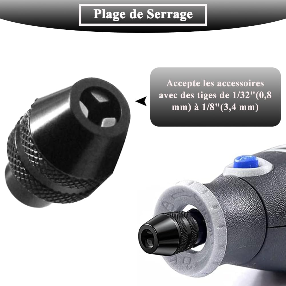 4 Mandrini Autoserranti Per Dremel - 1/32-1/8 Pollice, Compatibili Con 4000,3000,400 E Altri - Foto 3