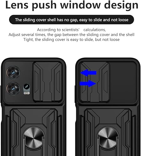 Miniatura 6 de CCSmall Funda para Motorola Edge 30 Fusion (no Edge 30) con ventana deslizante con tarjeteros, cubierta con protección de cámara deslizante Funda