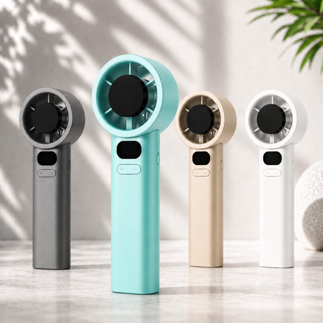 Handheld Turbo Fan (Iceberg MINT) | Portable Mini Fan with Digital Display, Rechargeable Battery | 3-Speed Powerful Airflow, Ultra Quiet | USB Type-C Compact Travel & Desk Fan-image-0