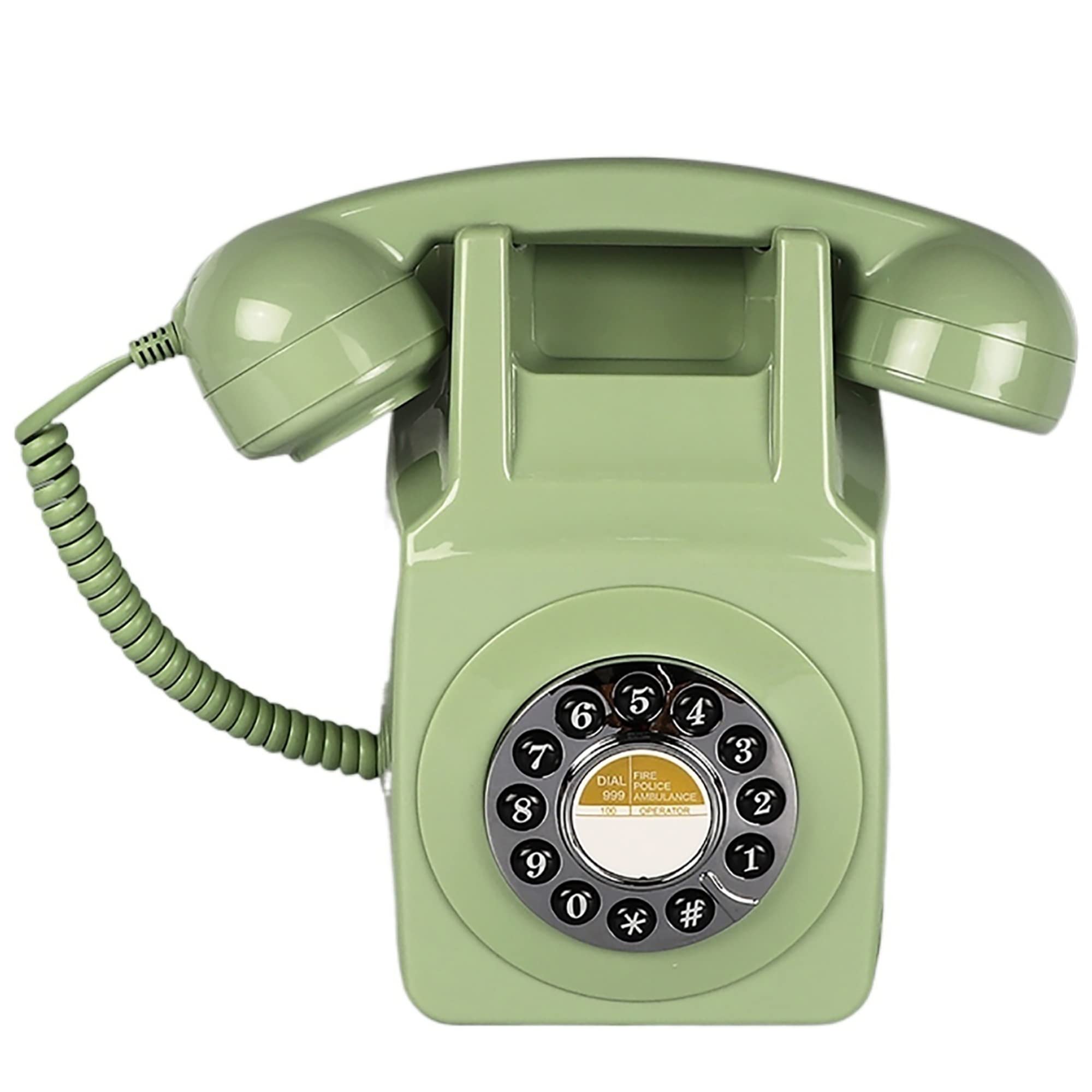 telefon ścienny telefon stacjonarny, retro telefon stacjonarny z przyciskami, kręcony kabel, autentyczny dzwonek, telefon stacjonarny do domu, telefon domowy do biura, te(A)