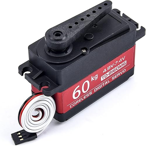 Miniatura 9 de Servo de 132.3lbs resistente al agua, 180 grados de alto par sin núcleo, servo digital, equipo mental para RC coche RC robot