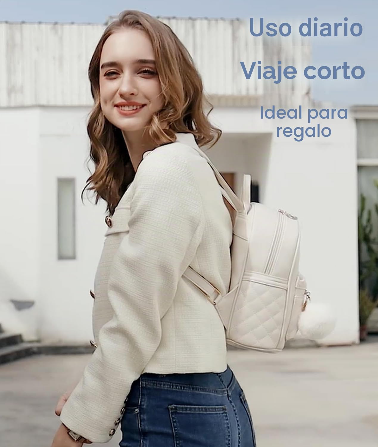 Mochila pequeña de moda para niñas, bolso pequeño y bonito de cuero a cuadros, mochilas para mujer, bolso pequeño