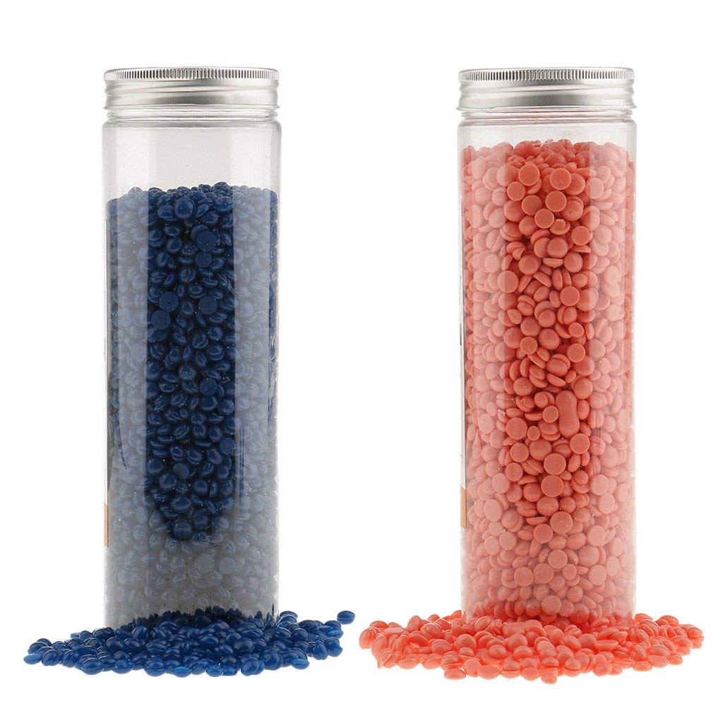 Red Square Hard Wax Beans for Painless Hair Removal, Wax Beads for Bikini Brazilian, Underarms, Back and Chest, Hair Removal Waxing Spatulas 300Gms