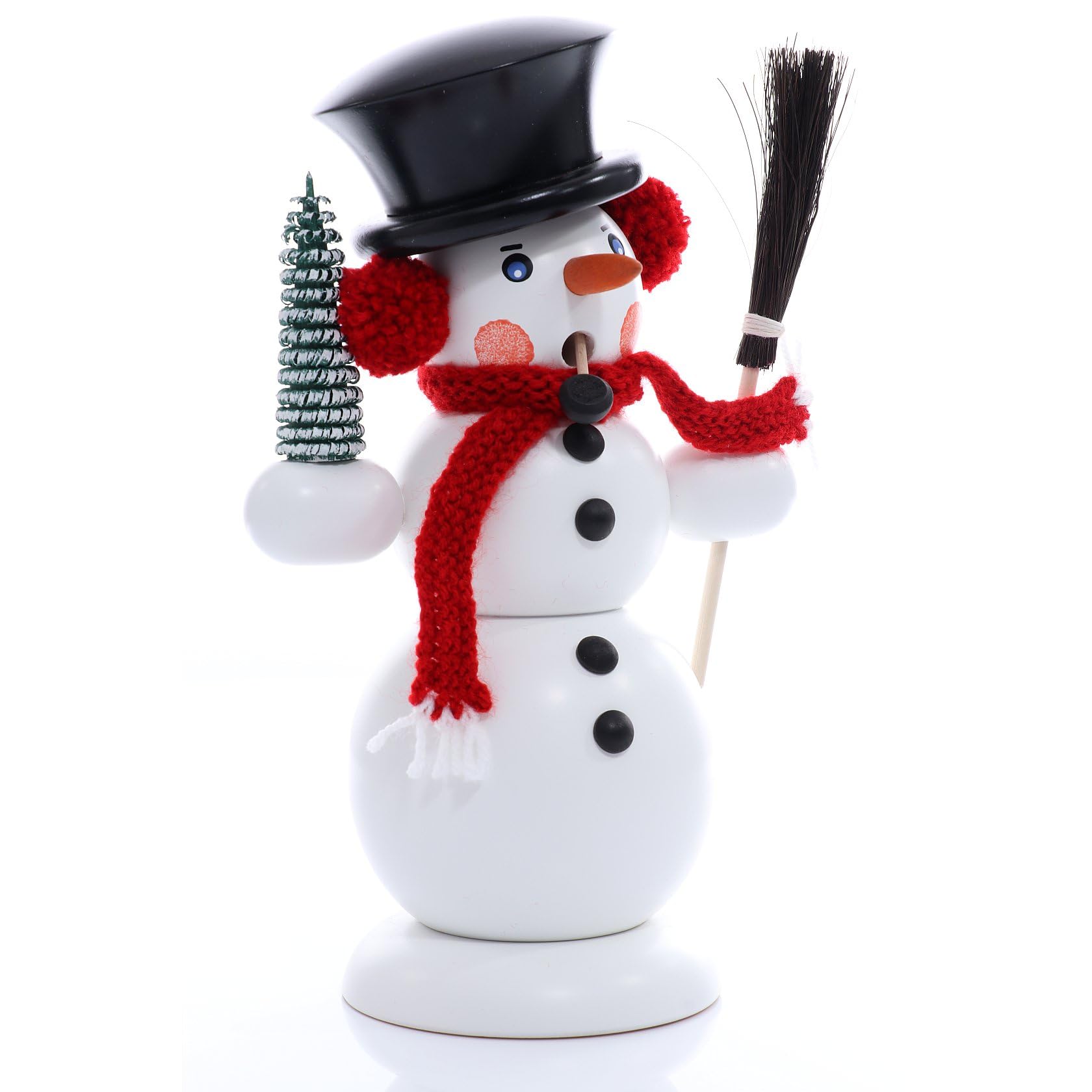 Figurine fumeur d'encens bonhomme de neige déco hivernale chalet