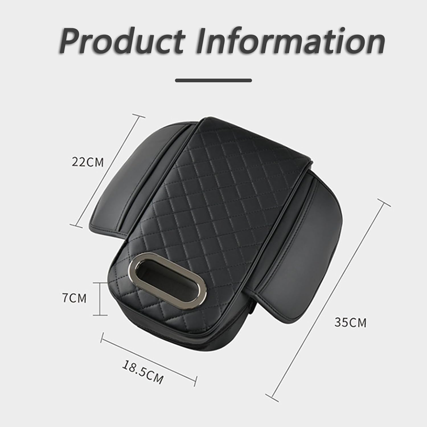Tappetino per Bracciolo per Auto per SsangYong Tivoli X100 X150 2015-2020 2021 2022 2023 2024 2025 2026, Pelle Schiuma Memoria Comfort Cuscino per Bracciolo Decorazione Accessori,Black