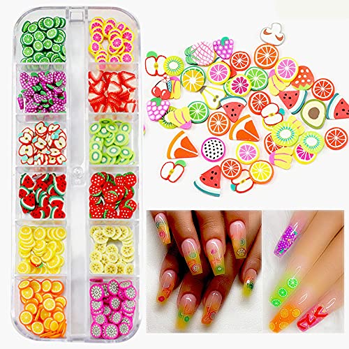 12 Colorful Patterns Fruit Nail Art Slices 3D Fruit Diy Design Tiny Slices Decoration Acrylic Beauty Polymer Clay Tips Nail Sticker Nail Art And Cellphone Decoration Accessory #TOP11