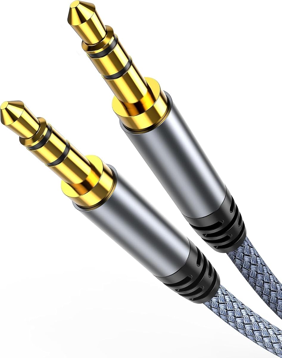 Aux Cord, 3.5mm Aux Cable Hi-Fi Sound for Headphone Car 4ft/1.2m | 3.5mm Audio Cable Sound Quality Stereo Nylon Braided Aux to Aux Cable Male to Male for iPhone, iPad, Speakers, Home Stereos