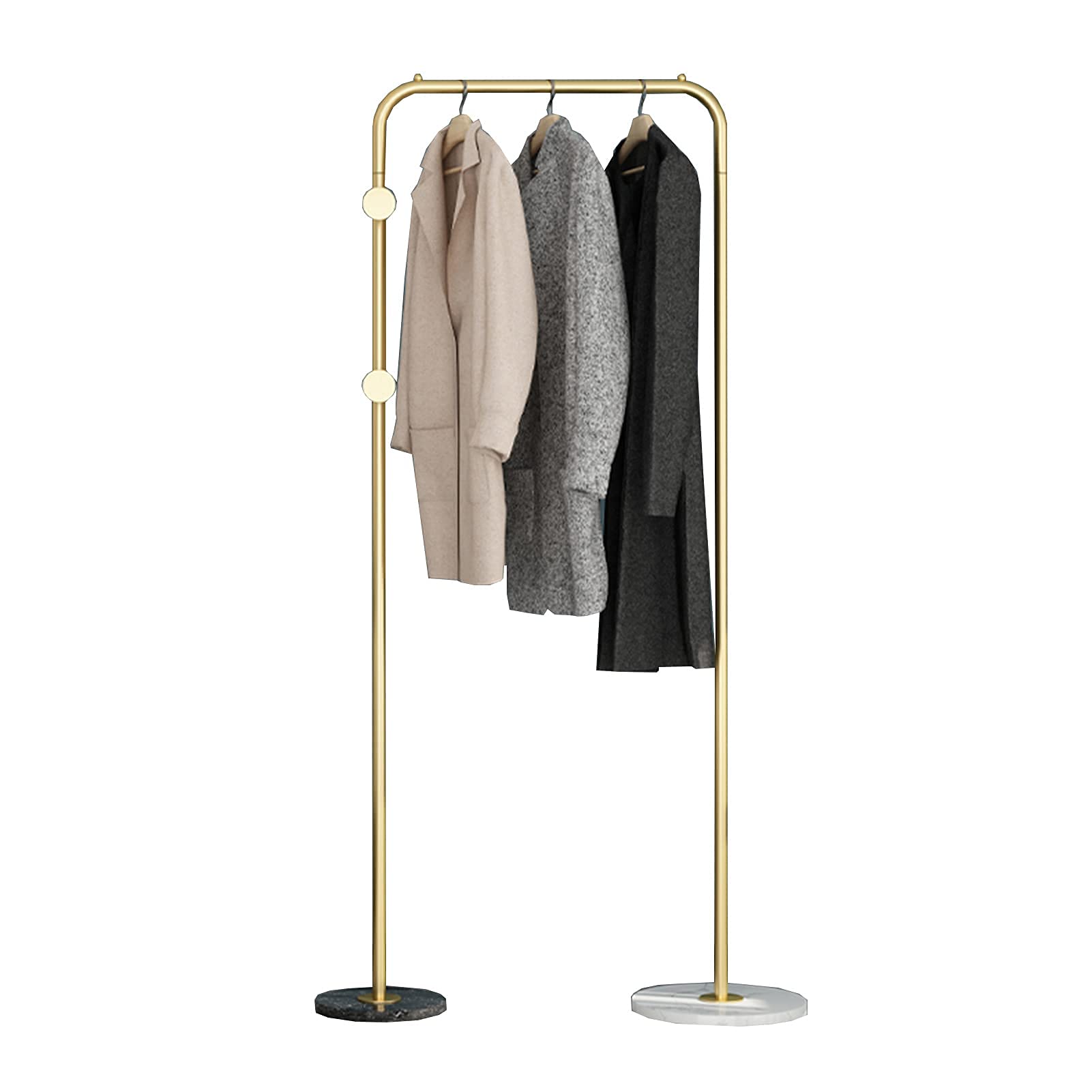 Kleiderständer Nordischer moderner Kleiderständer aus Metall Wohnzimmer Schlafzimmer Einzelstange hängender Kleiderständer bodenstehender Marmorsockel Einzelhandels-Kleiderständer (Größe: 60 x 150 c