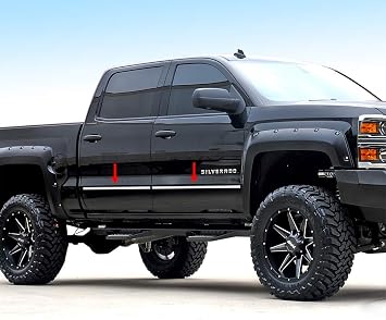 MaxMate Made in USA! Compatible with 2014-2018 Chevy/GMC Silverado/Sierra Crew Cab Body Side Molding Trim 1 1/8 4PC