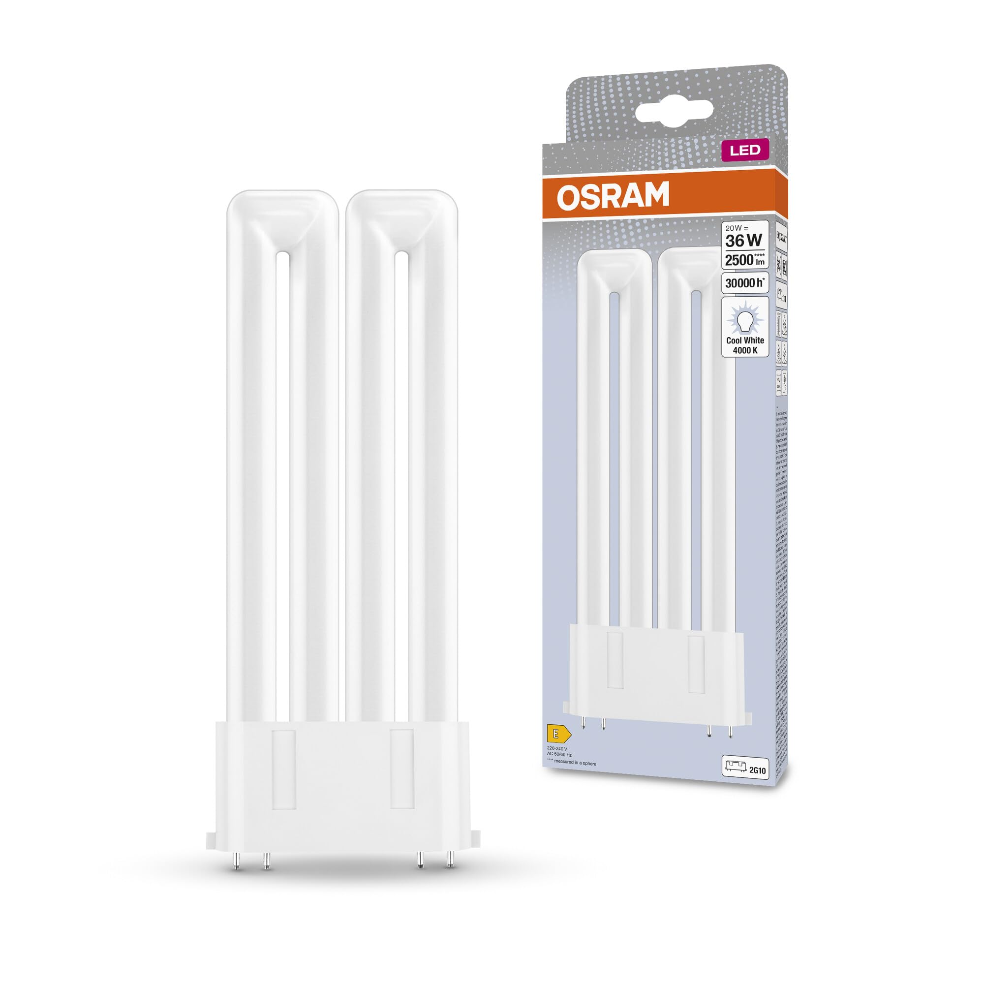 OSRAM Lampada DULUX F36 LED per base 2G10, 2500 lumen, bianco freddo (4000K), sostituzione della tradizionale lampada Dulux da 36W