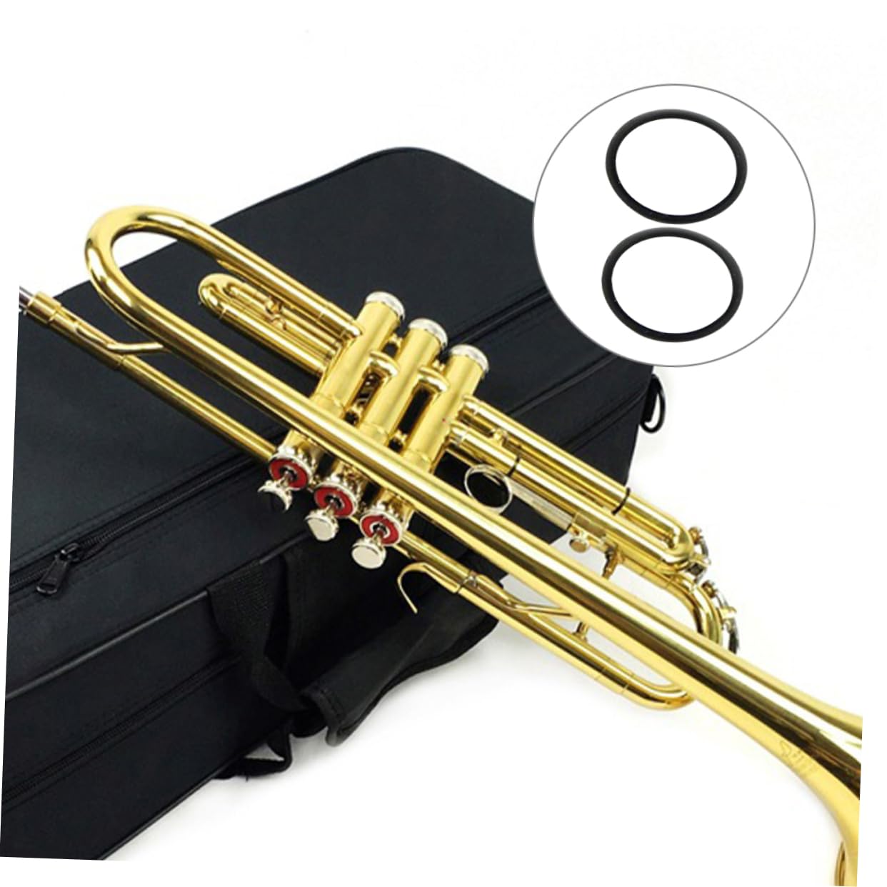 SUPVOX Trumpet Repair Kit 15pcs Small Trumpet Cornet Slide Rings Soft Rubber for Noise Control