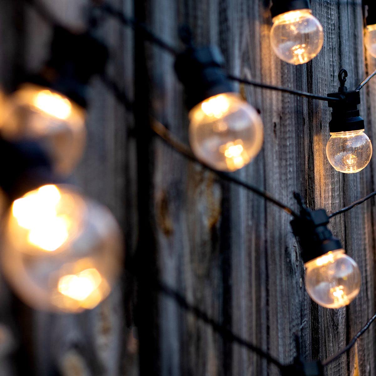 LUMI JARDIN 2 Stück Solar-Lichterkette, 10 Kugeln, transparent, LED, Warmweiß, Party, Solar, 5,9 m, 8 Modi