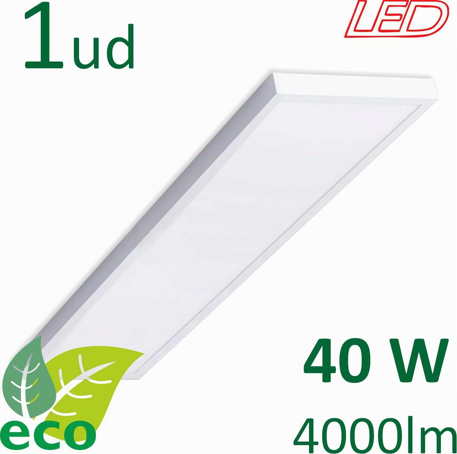 VZLED - Panel LED Superficie para Cocina, Plafón LED Techo 120X30, 40W Blanco Frío 6500ºK (Pack 1)