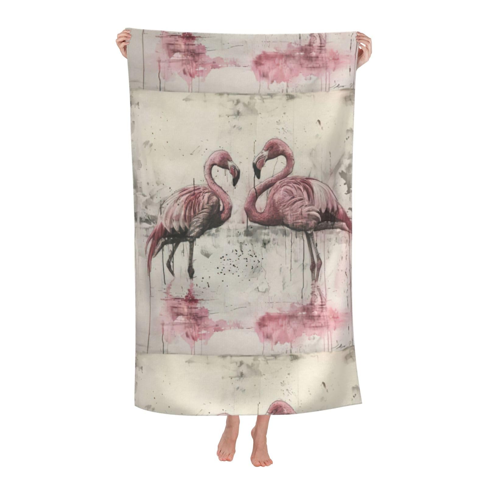 Cbaaghh Ink Flamingos Print Adult Beach Towels,Beach & Pool Towel,Beach Towels,Towels For Camping