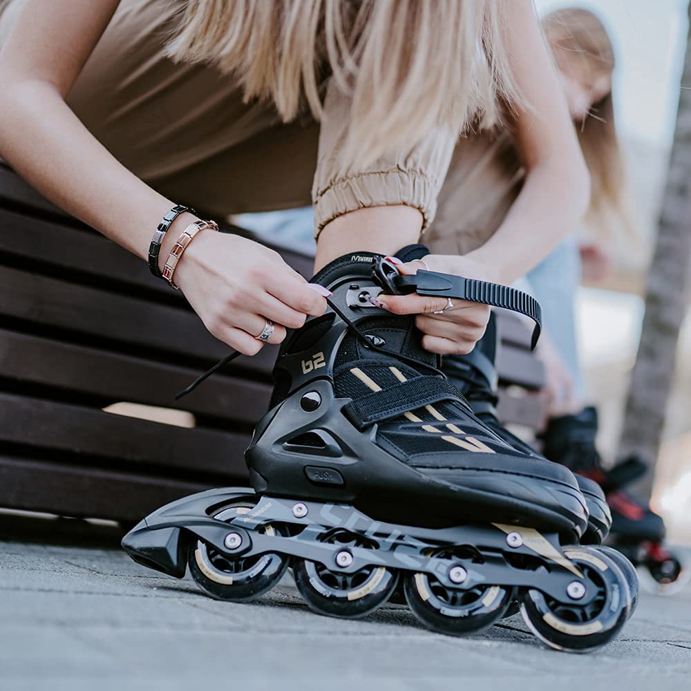 Movino Inline Skates Cruzer B3 Verstellbare Rollschuhe Damen Mädchen Jungen Inliner für Erwachsene mit großen Rädern