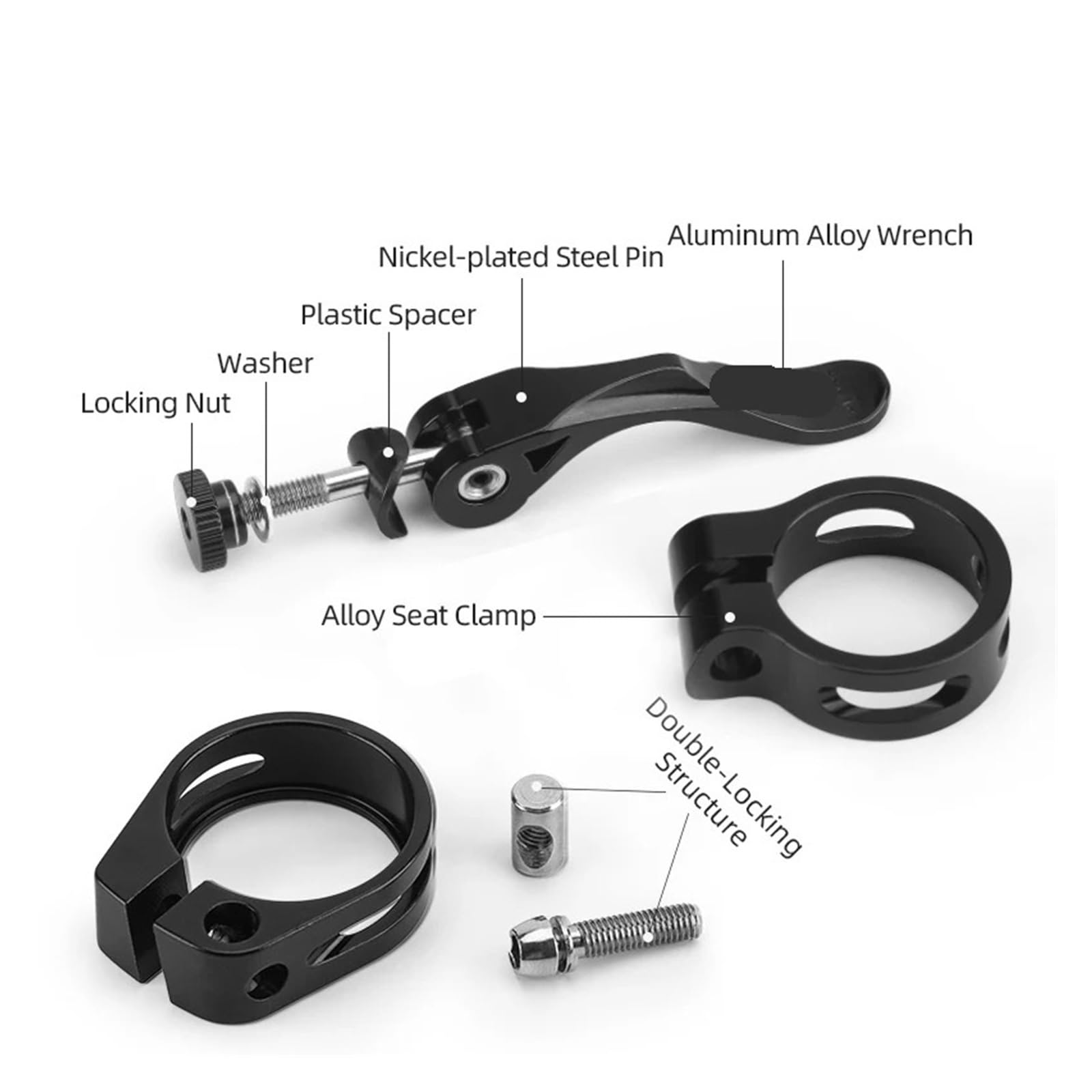 Morsetto reggisella di qualità universale con leva e vite a sgancio rapido, clip for tubo for mountain bike(41210092001)