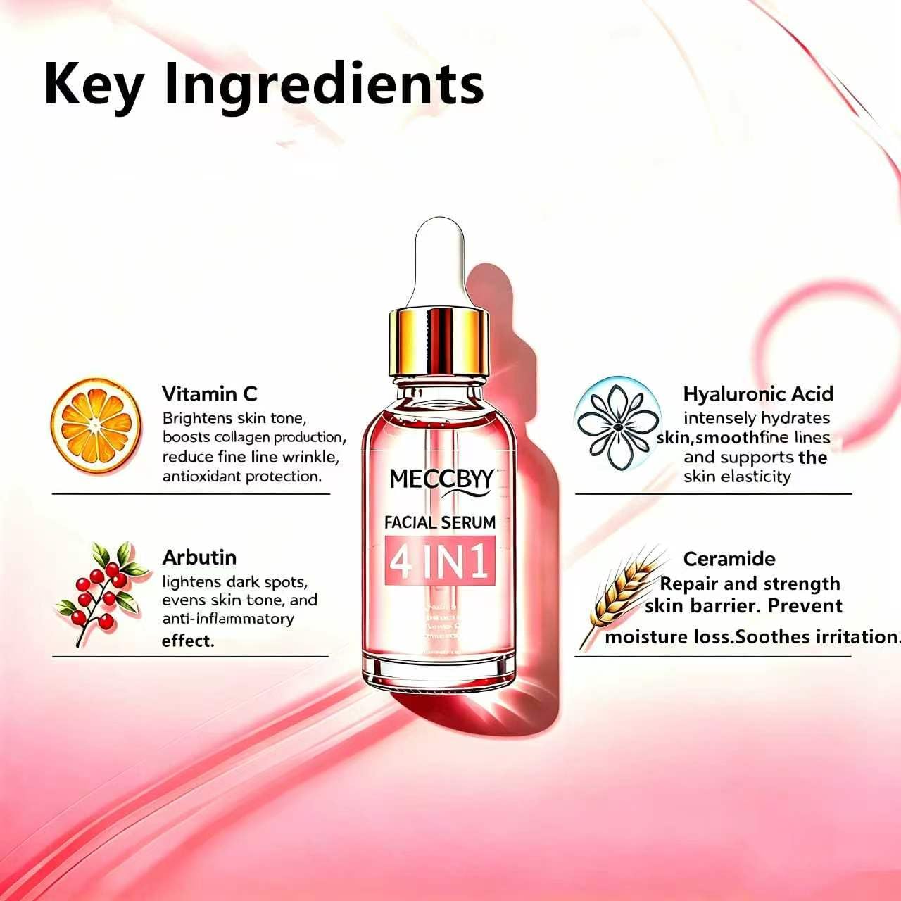Vitamin C+Arbutin Face Serum without irritation,Target Dark Spot,Brightens, anti-aging,fine line,firm skin, Hyaluronic Acid,Lightweight All-in-One Daily Facial Serum for all Skin type, 1 fl oz