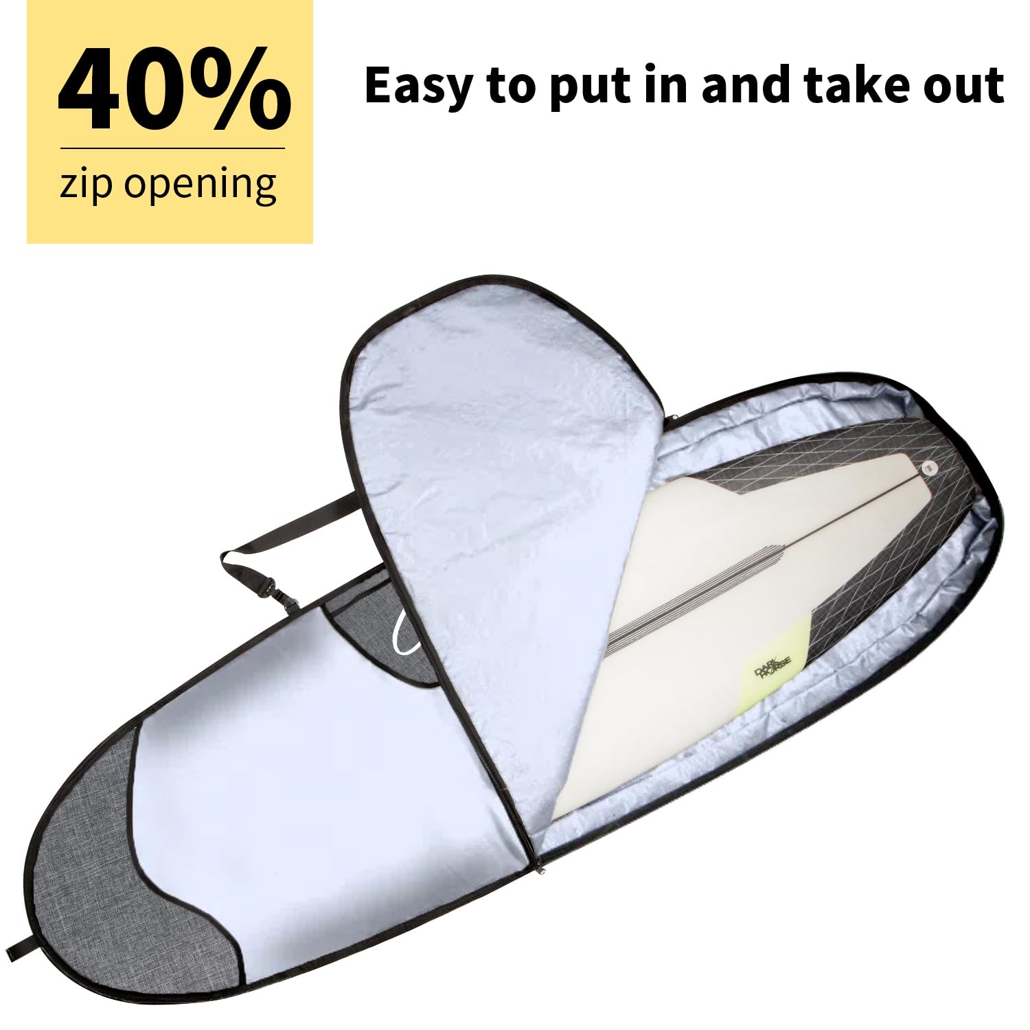 Surfbrett-Tasche für den Außenbereich, wasserdicht und Sonnenschutz, Surfbrett-Tragetaschen mit Flossenschlitz, für 1,8 m, 1,8 m, 2,3 m, 2,3 m, 2,4 m, 2,9 m Longboard-Aufbewahrung und Reisen