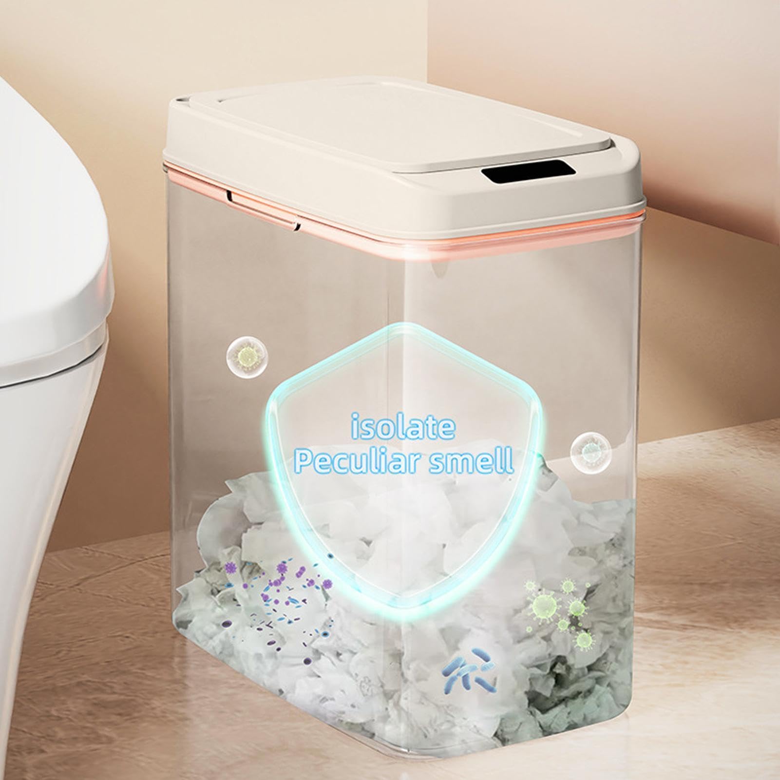 Bathroom Trash Can – Contactless Smart Sensor Garbage Bin – Motion Active