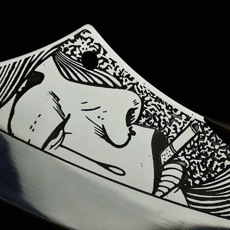 Vista 3 de Longquan - Cuchillo de cuchilla, cuchillo de cocina forjado a mano puro Longquan, cuchillo retro para cuchillos de chef afilados, cuchillos