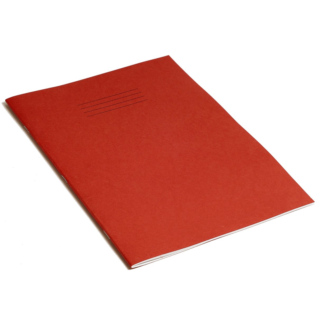 Rhino A4 Exercise Books, 48 Page / 8mm Lined with Margin Paper Notebook, 10 Pack, Office & School Stationery Supplies, Red