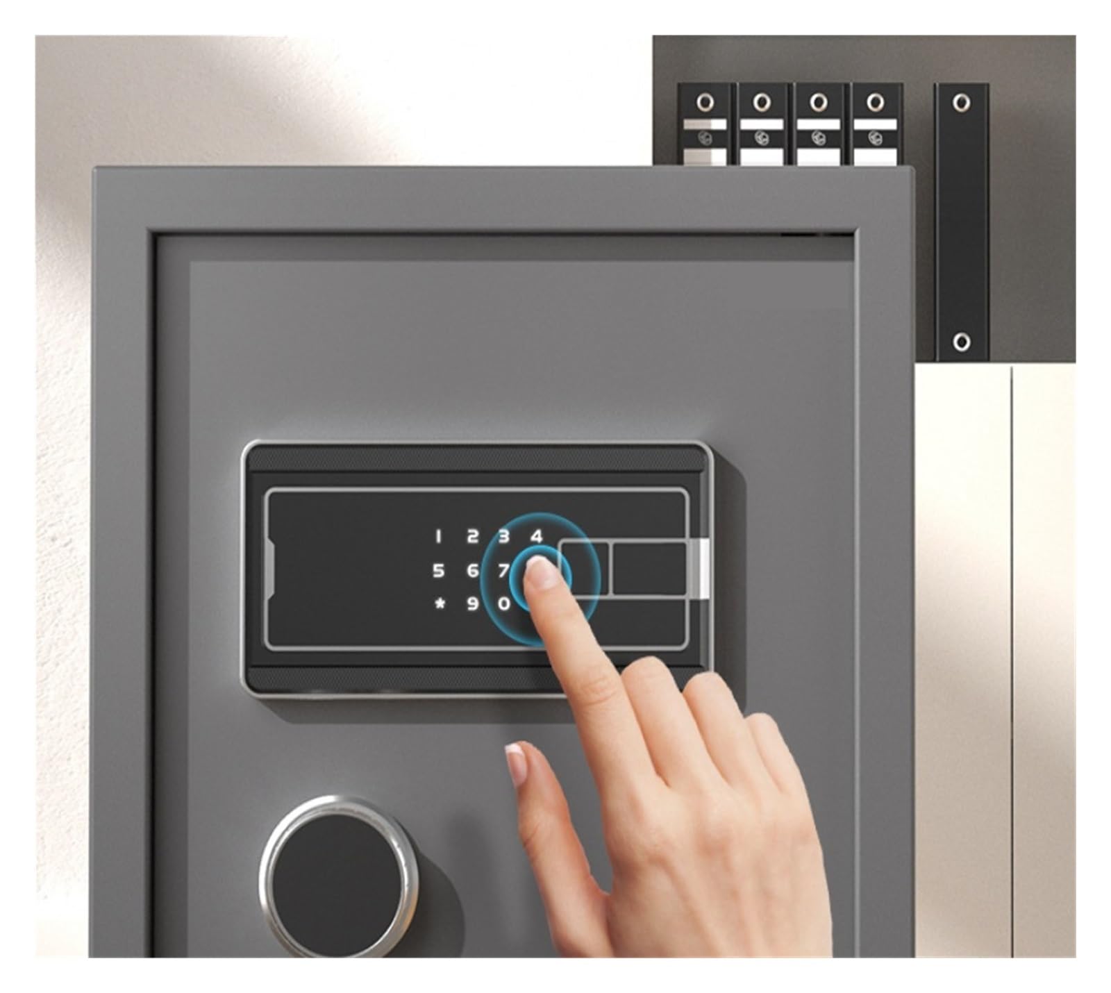 Cassaforte elettronica di sicurezza ignifuga con touch screen cassaforte | Tastiera antifurto, ripiani rimovibili sicuri e sistema di allarme