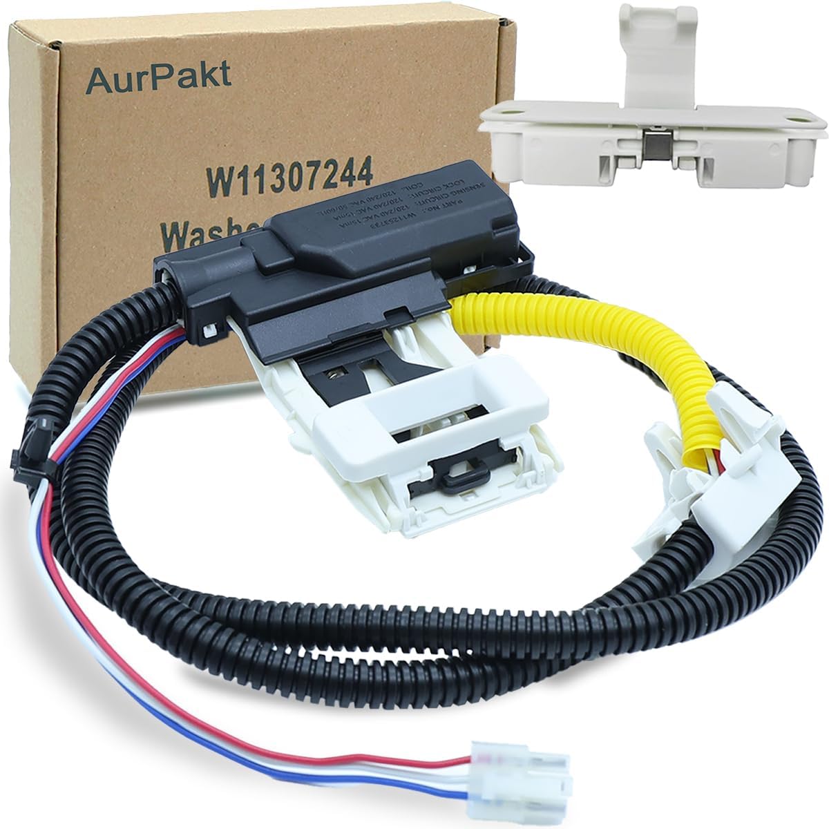 Upgrade W11307244 W10682535 Washer Lid Lock Assembly and W10837741, Fit for Amana Kenmore Maytag Whirlpool Washer WTW5000DW1 RTW4516FW2 VAW3584GW1, Door Latch Assembly Replace P/N W11253733 W10838613