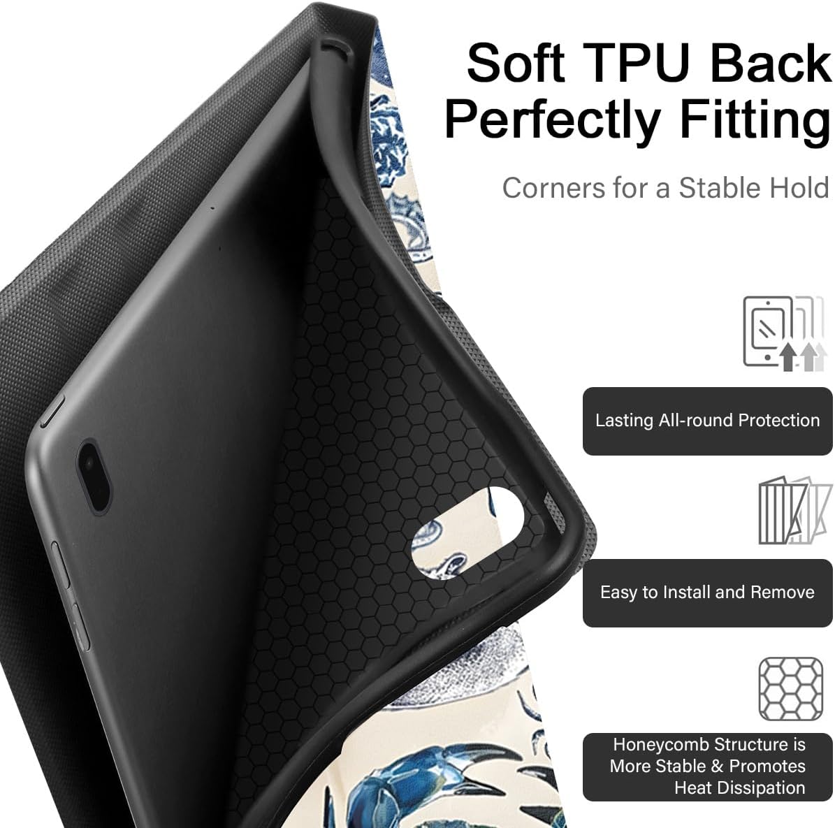 Cute Ocean Whale Shark Turtle Tablet Case for Samsung Galaxy Tab S8/S7 Plus 2022/2020 S7 FE 2021 12.4", Summer Sea Shell Starfish Cover for Girls Women, Trendy Protective Flip PU Leather Funda image 2