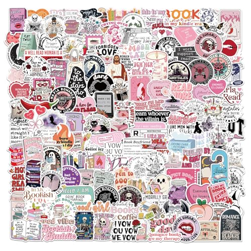 VelvetGlow Romance Book Stickers 150 Pcs, Waterproof Holographic Glitter Vinyl for Kindle, iPad, Laptop, Journal, Water Bottle, Scrapbook, Aesthetic Gifts for Book Lovers