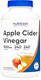Apple Cider Vinegar Capsules 500mg, 240 Vegetarian Capsules - Natural, Vegetarian, GMP, Non-GMO and Gluten Free