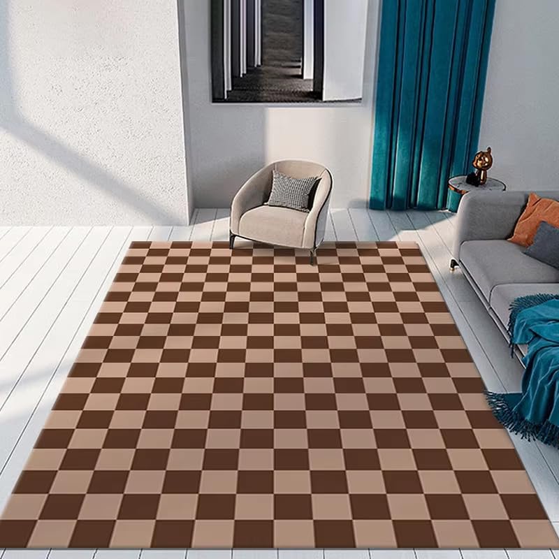 Tapis à carreaux colorés pour chambre à coucher crée une ambiance cosy 60x120