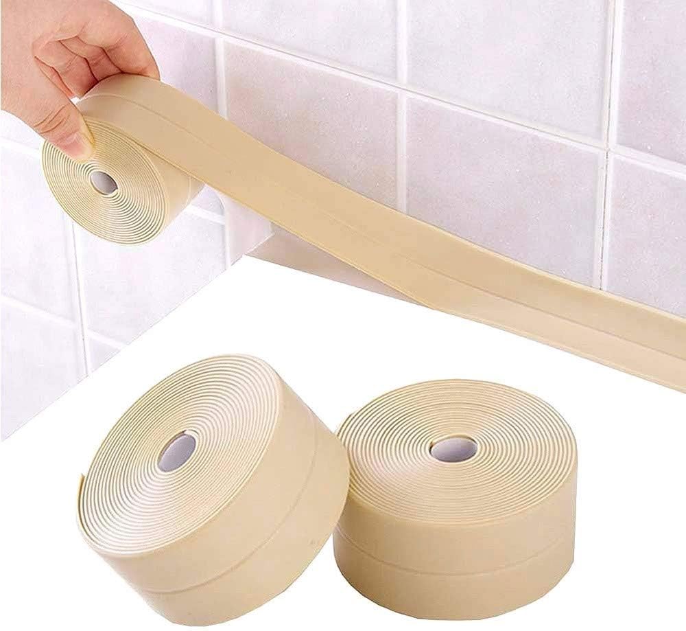 HBBY Caulk Strip PVC Self Adhesive Tape, Caulking Sealing Tape for Kitchen Sink Toilet Bathroom Shower and Bathtub, Easy to Use and Trim : Industrial & Scientific