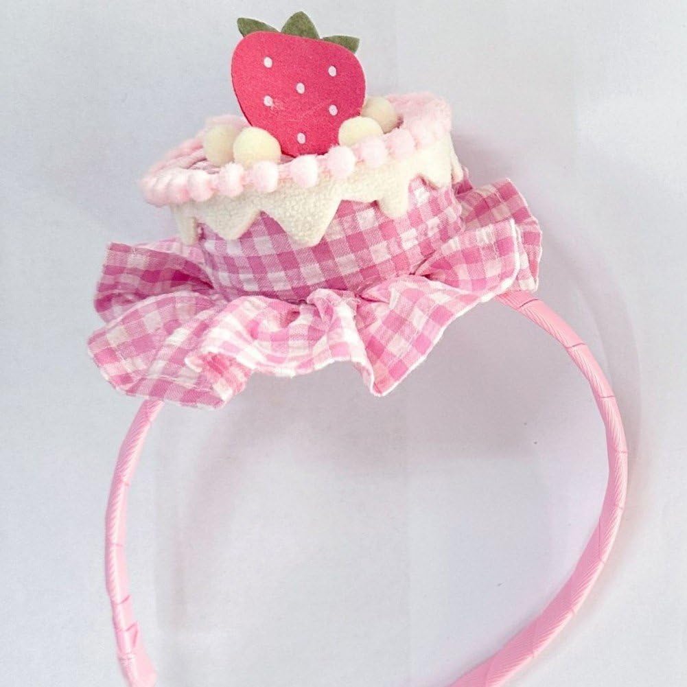 NWOT Lolita strawberry short cake headband hat Amazon.com: hzzsbu Strawberry Cake Headband Cute Strawberry  main image 3