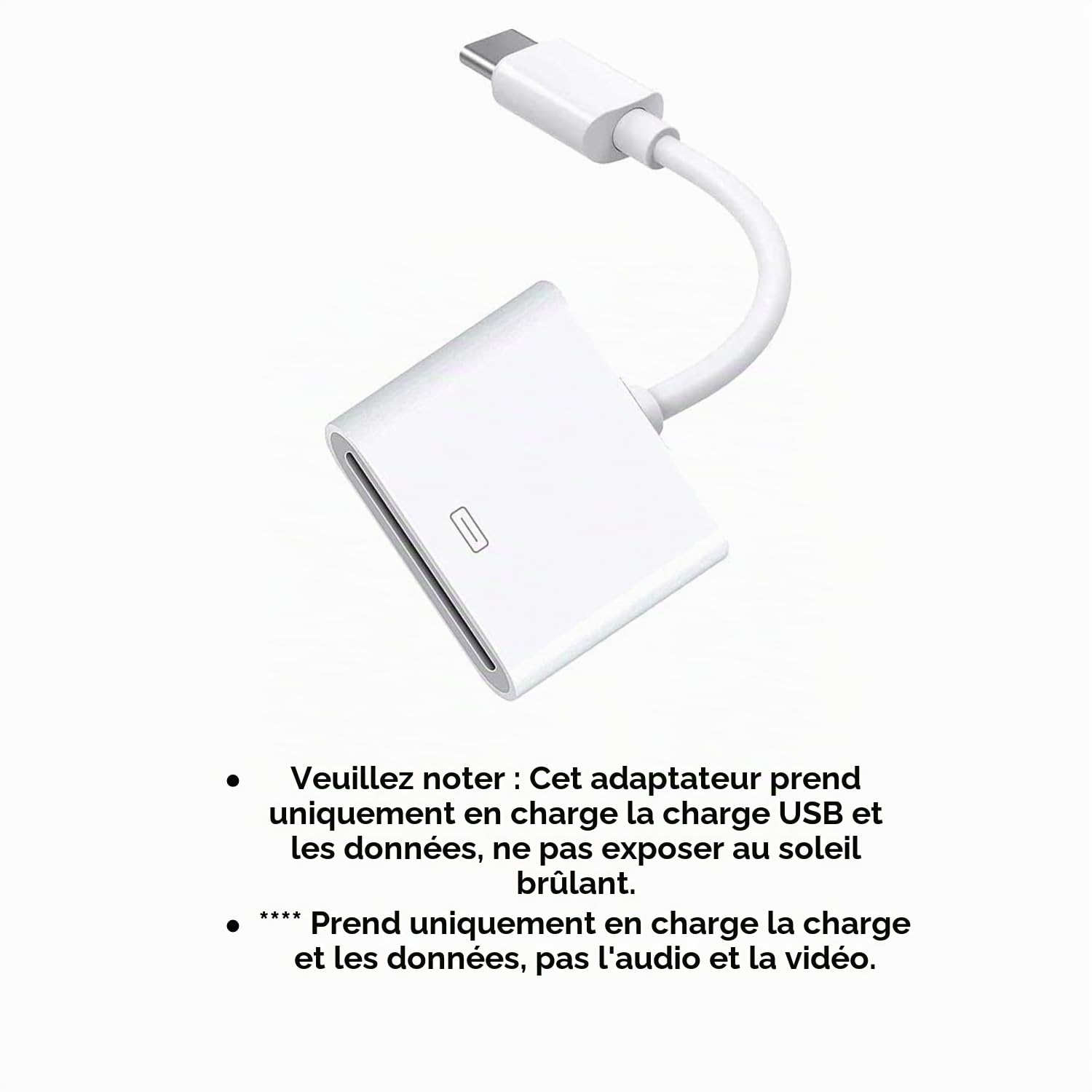 Câble adaptateur 30 broches femelle vers USB-C 3.1 mâle Type-C pour composants informatiques (blanc)