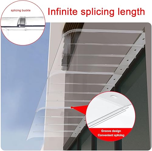 Miniatura 2 de Toldo de patio para puerta delantera al aire libre, toldo de patio, toldo de ventana, cubierta de policarbonato transparente, refugio de protección