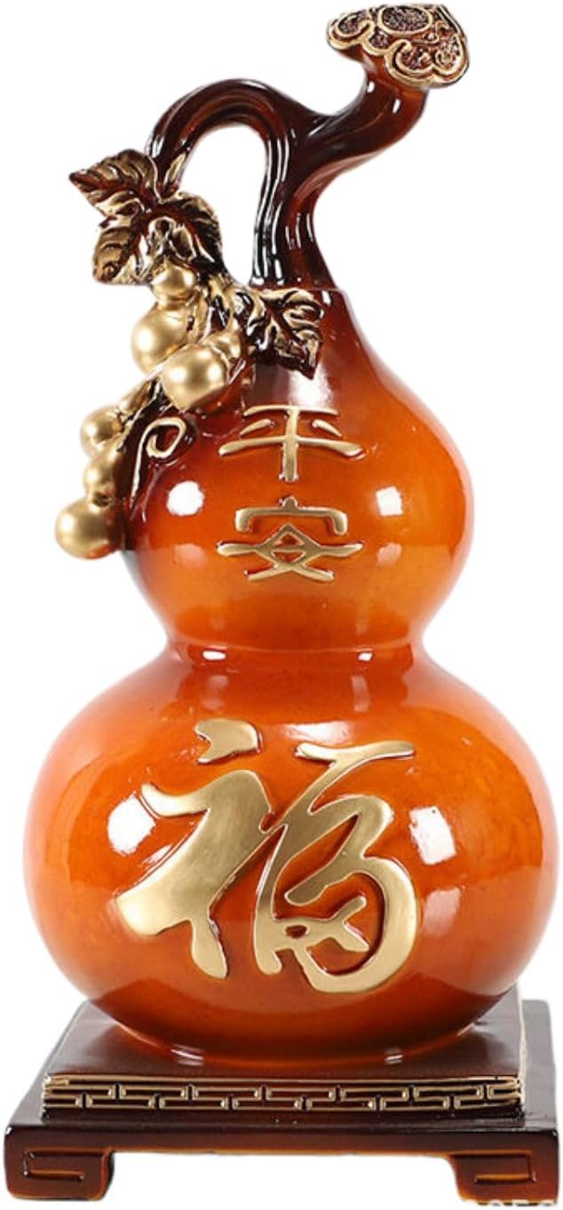 葫芦 Pure Copper Gourd Retro Home Decor Tabletop 摆件 Feng Shui Figurine Home Office Decor Chinese Gifts 平安是福存钱罐 Piggy Banks Best Birthday Gifts Home Decoration 创意客厅家居玄关酒柜装饰品乔迁礼品中式 8407