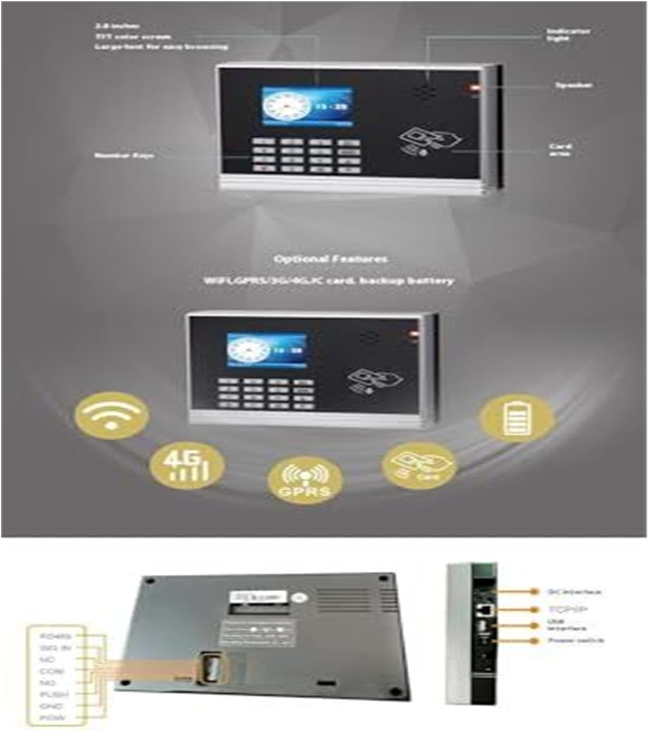 TD300 中小企業従業員パンチ用のモバイル ストレージを備えたスマート カード勤怠管理マシン