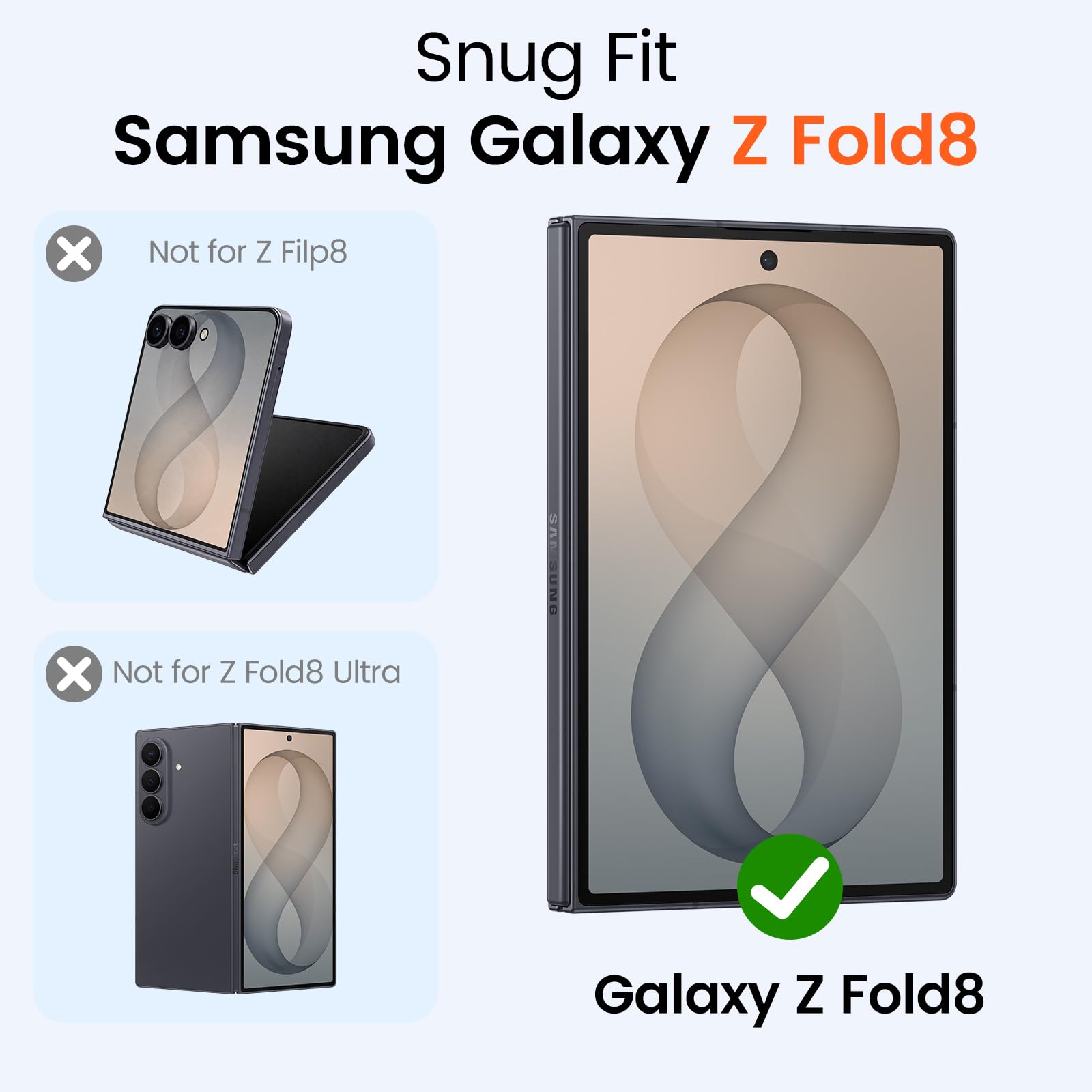 GOODVISH Custodia per Samsung Z Fold8 con 2 pellicole protettive, colore | Custodia magnetica 3 in 1 per Galaxy Z Fold8 Wide, custodia protettiva per fotocamera, fodera in morbida microfibra, antiurto