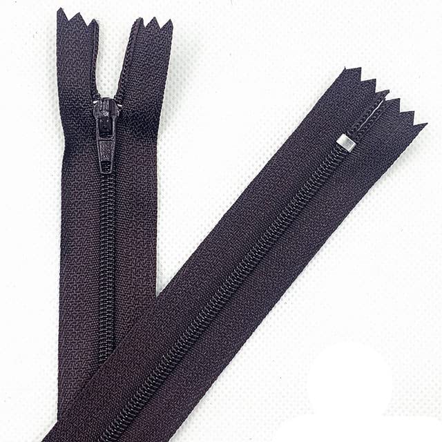 50 cerniere a spirale in nylon da 10 cm a 60 cm, per sartoria, cucito, artigianato, cerniere in nylon, color caffè, 50 pezzi, 35 cm