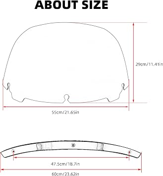FATECIM 11 Smoke Windshield Windscreen Air Deflector with Gloss Black Trim for 2014-2024 Harley Davidson Touring Street Glide Electra Glide Ultra Limited Tri Glide FLHT FLHX FLHXS FLHTK