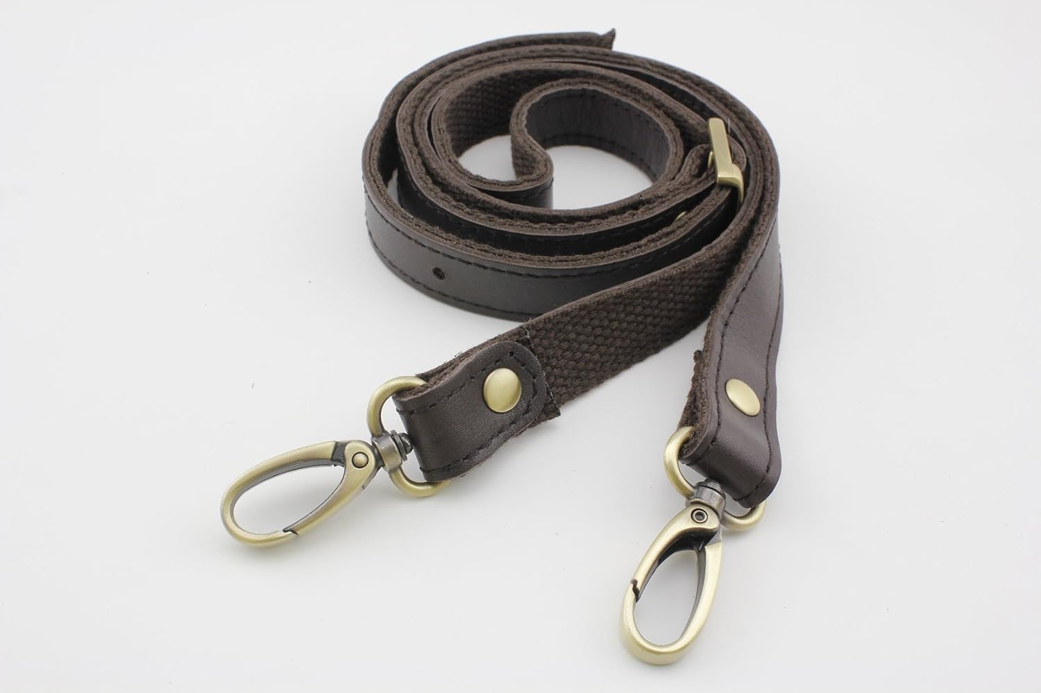 Adjustable Genuine Leather Shoulder Crossbody Bag Purse Strap Handles with Hooks for Bag Making Replacement 46 3/8" / 118cm Deep Brown CF50