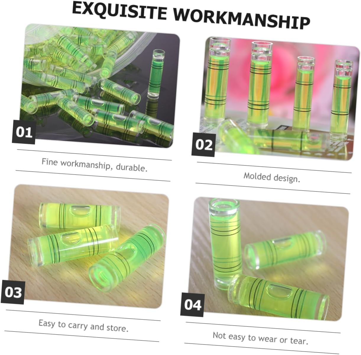 DOITOOL 300pcs Bubble Level Tool Accurate Horizontal Bubble Ruler for Leveling Projects Spirit Level Accessories for Home and Construction Use