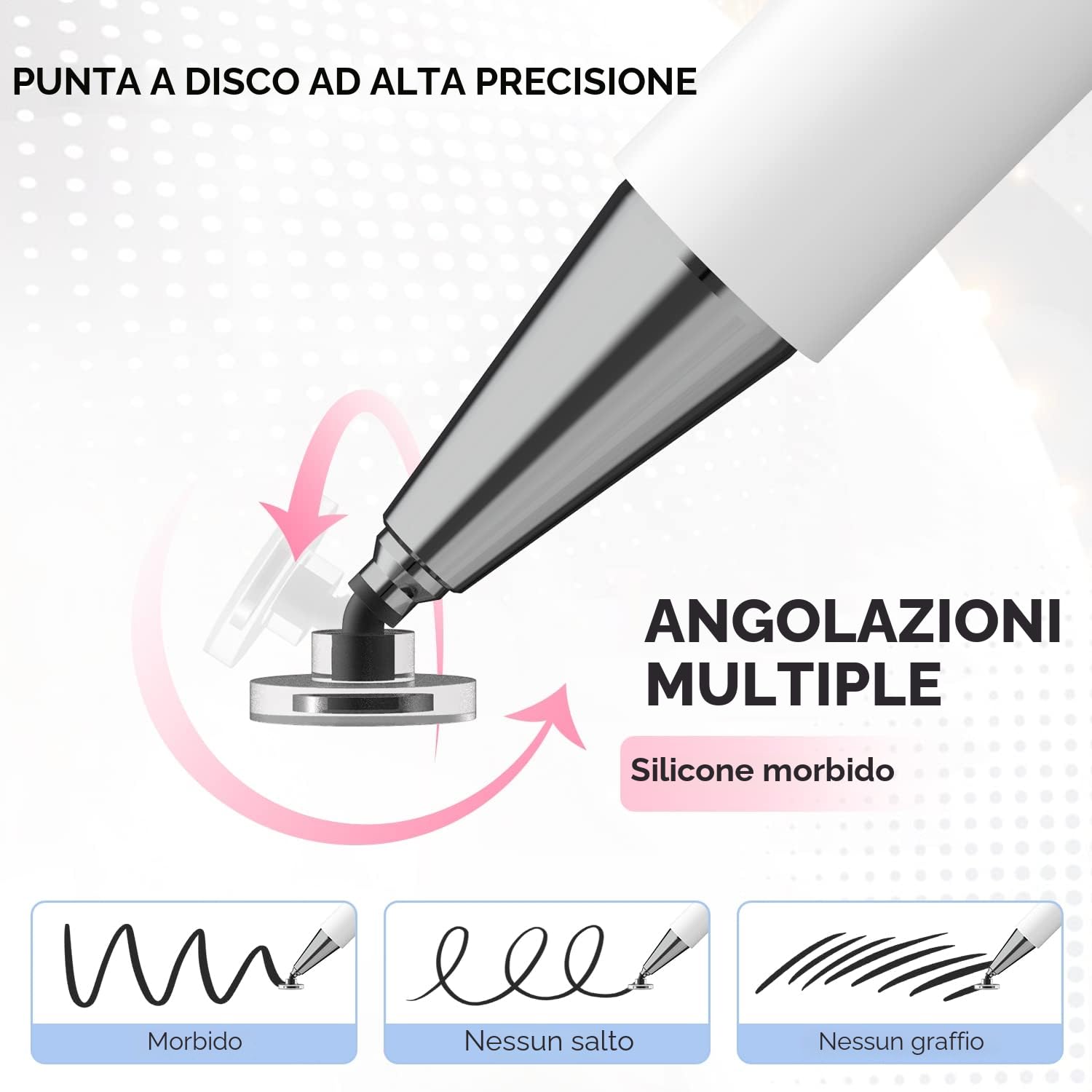 Penna Touch Stylus Universale per Apple iPad Pro, iPhone, Samsung Galaxy, Smartphone e Tablet Touchscreen