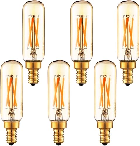 LiteHistory - Bombilla LED T6 regulable (40 W, 2700 K, 400 lm, 4 W, e12 Edison, 6 unidades), transparente, candelabro LiteHistory - Bombilla LED T6 regulable (40 W, 2700 K, 400 lm, 4 W, e12 Edison, 6 unidades), transparente, candelabro